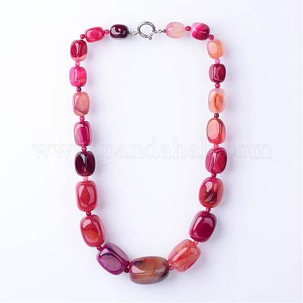 Natural Agate Graduated Beads Necklaces NIEW-F118-C07-1