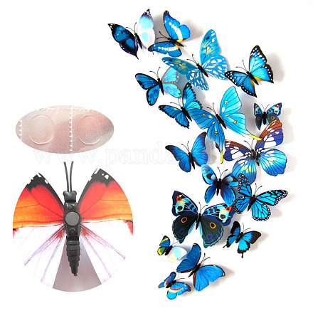 Decoraciones artificiales de mariposas de plástico DJEW-WH0001-01C-1