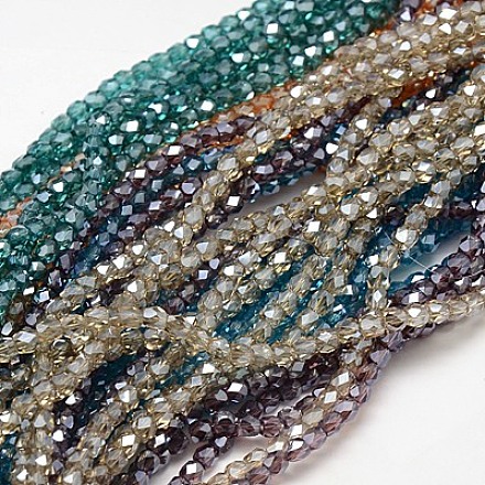 Electroplate Glass Beads Strands EGLA-F001-E-1