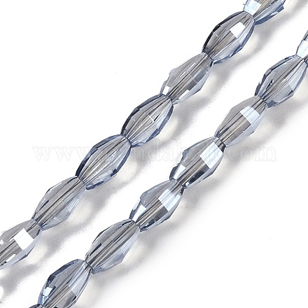 Chapelets de perles en verre électroplaqué GLAA-Q101-03B-PL04-1
