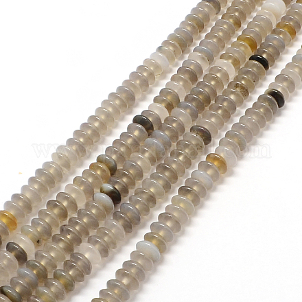 Chapelets de perles en agate grise naturelle G-UK0003-05K-1