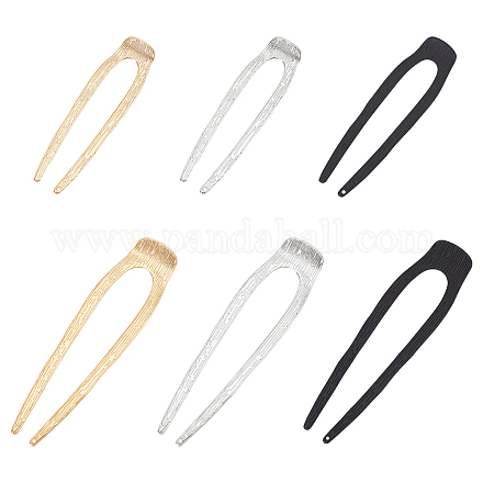 Craspire forchette per capelli in lega stile 6 pz 6 OHAR-CP0001-06-1