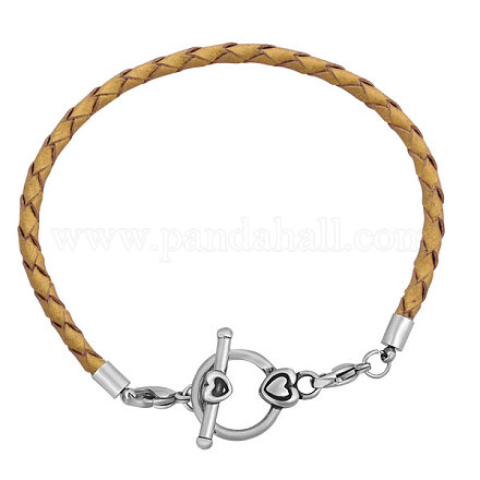 Braided Leather Cord Bracelet Makings MAK-M021-12-F-1