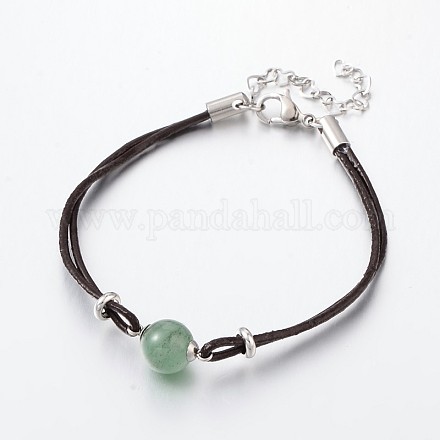 Natural Gemstone Beaded Link Bracelets BJEW-JB01994-01-1