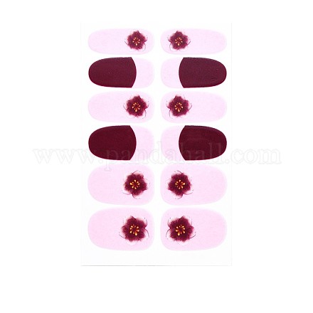 Autocollants de décalque d'ongle de couverture complète de série de fleurs MRMJ-T109-WSZ472-1