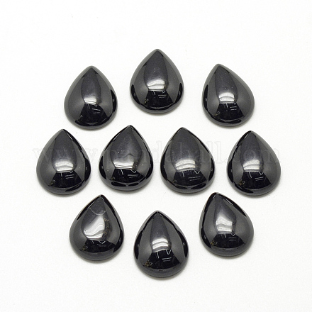 Natur schwarzen Stein Cabochons G-R417-18x25-46-1