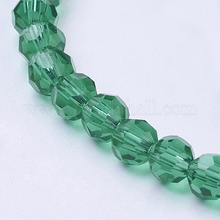 Brins de perles de verre rondes à facettes (32 facettes) X-EGLA-J042-4mm-13-1