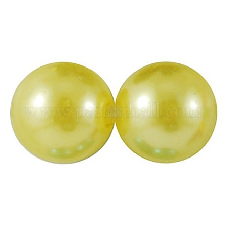 30MM Yellow Round Chunky Acrylic Pearl Beads X-PACR-30D-49-1