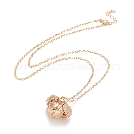 Alliage multi image photo coeur médaillon pendentif collier pour les femmes NJEW-M191-02KCG-1