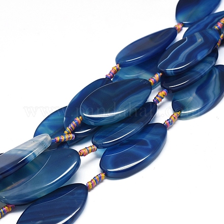 Agate à bandes naturelles / brins de perles d'agate à rayures G-L544-025B-1