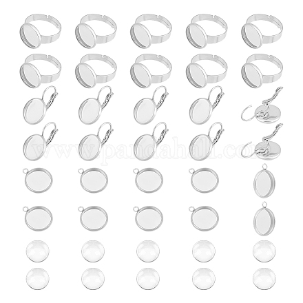 Kit per la creazione di pendenti ad anello per orecchini a cupola vuota fai da te DIY-UN0005-03-1