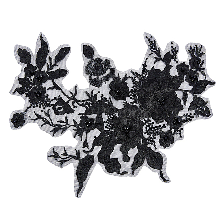 3D-Blumen-Organgza-Polyester-Stickerei-Ornament-Zubehör DIY-WH0297-20B-1