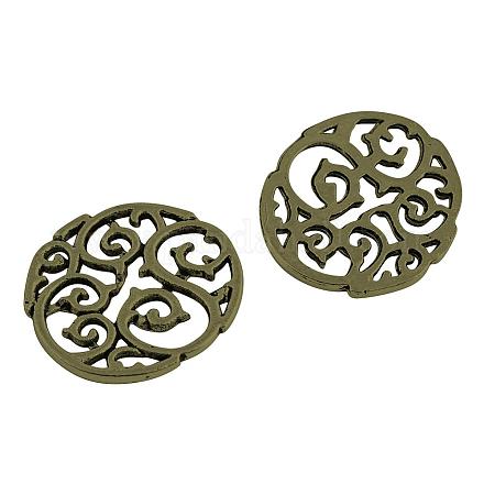 Tibetan Style Alloy Filigree Joiners TIBE-S298-030AB-FF-1