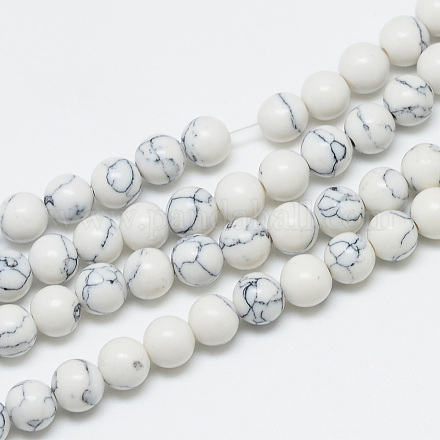 Chapelets de perle en howlite synthétiques G-T053-6mm-01-1-1