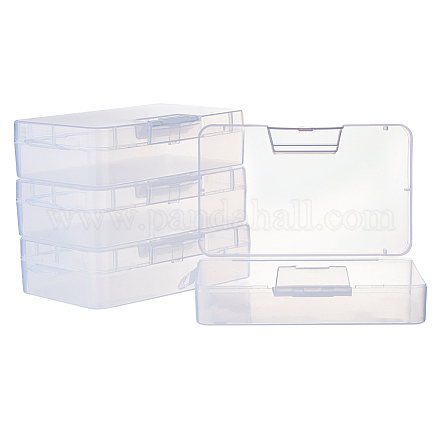 Benecreat 4 упаковка 16x9x4 см большая прозрачная пластиковая коробка контейнер прозрачный органайзер для хранения с откидной крышкой для небольших принадлежностей для рукоделия зажимы для канцелярских принадлежностей CON-BC0005-34-1