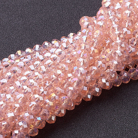 Chapelets de perles en verre électroplaqué GR6MMY-59AB-1