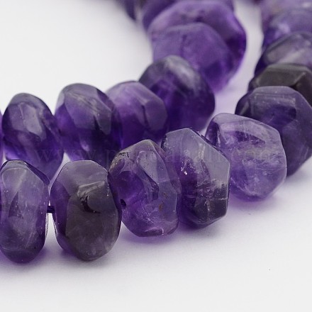 Natural Amethyst Faceted Rondelle Bead Strands G-P082-05-1