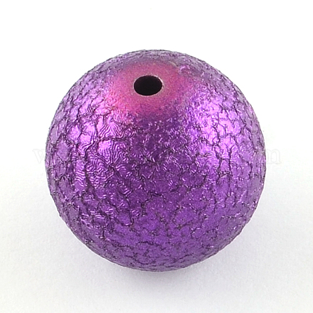 クレープのような外部のアクリルビーズ  ラウンド  暗紫色  20mm  穴：2mm  約105個/500g ACRP-R005-20mm-17-1
