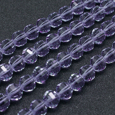 Imitazione tondo sfaccettato cristallo austriaco fili di perle G-M182-10mm-04A-1