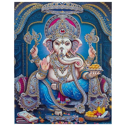 Hindu-Elefantengott Lord Ganesh Statue Religion Thema DIY Diamant-Malerei-Set WG31940-01-1