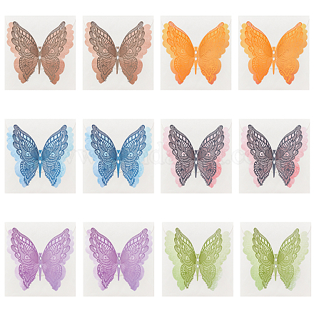 Nbeads 12Pcs Hollow Out Butterfly Paper Cards AJEW-NB0002-78-1