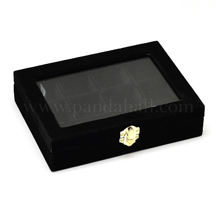 Boîtes à bijoux en bois rectangle OBOX-L001-04A-1