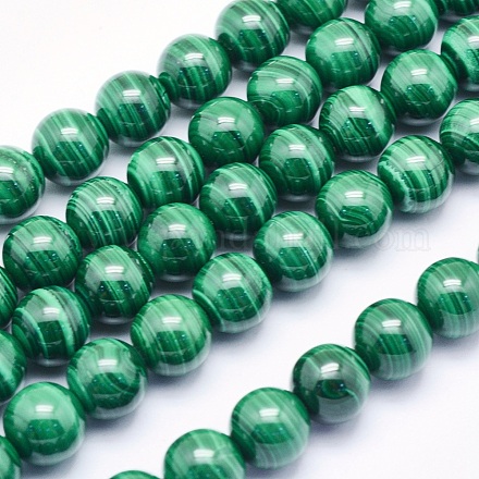Chapelets de perles en malachite naturelle G-O166-06-8mm-1