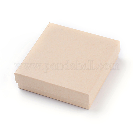厚紙ラッピング収納パッケージブレスレットボックス  正方形  ビスク  9x9x2.7cm CBOX-F002-01-1