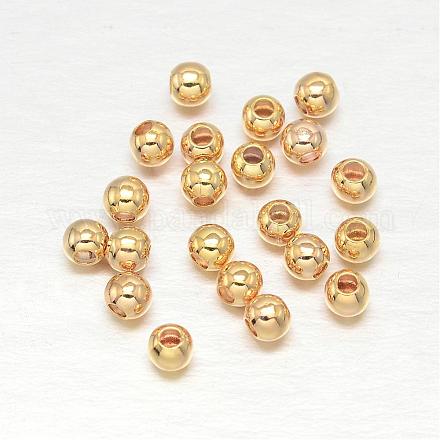 Real Gold Plated Brass Round Spacer Beads KK-L147-197-2mm-NR-1
