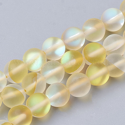 Chapelets de perles en pierre de lune synthétique G-S283-6mm-14-1