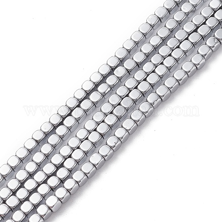 Electroplate Non-magnetic Synthetic Hematite Beads Strands X-G-J172-3x3mm-02-1