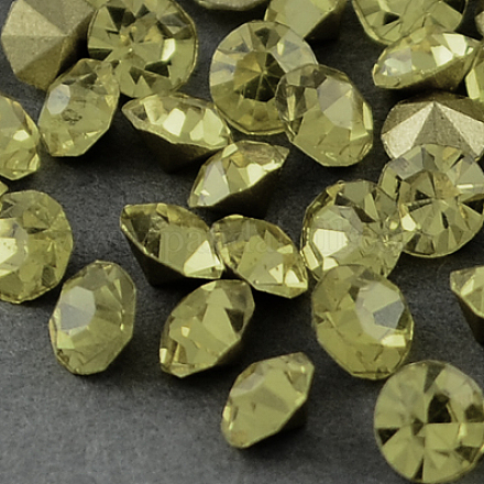 A級ガラス尖底シャトンラインストーン  バックメッキ  ダイヤモンド  黄水仙  3.2~3.3mm  約144個/グロス RGLA-PP25-16A-1