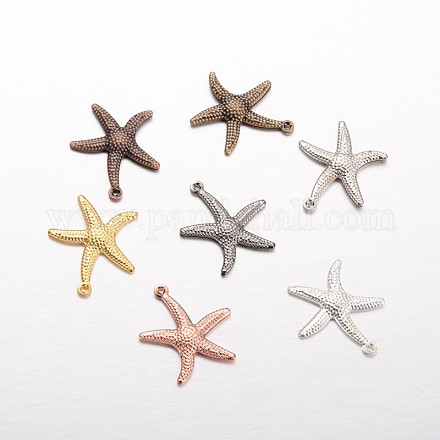 Starfish/Sea Stars Brass Pendants KK-L134-11-1