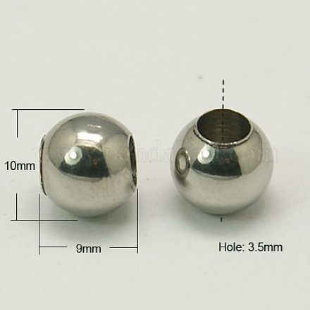 202 Stainless Steel Beads STAS-G011-1-1