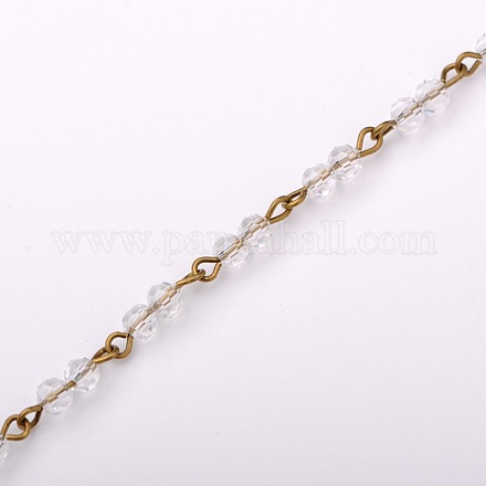 Rondes à la main perles de verre chaînes de colliers bracelets faisant AJEW-JB00069-01-1