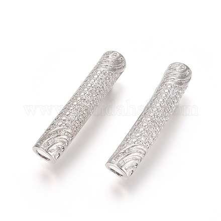 Laiton micro pavé de perles de zircone cubique claires ZIRC-L088-16B-P-1