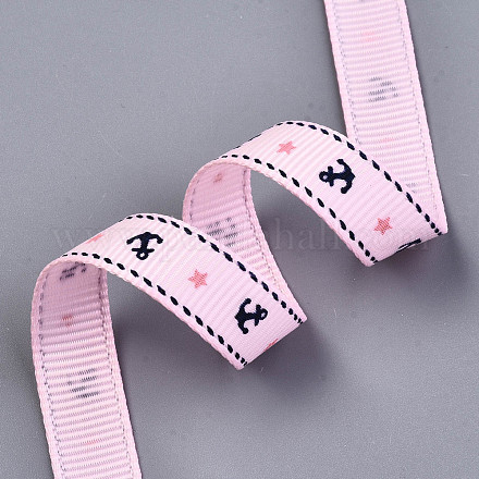 Einseitig Anker & Sterne gedruckten Polyester Ripsband OCOR-S050-10mm-08-1-1