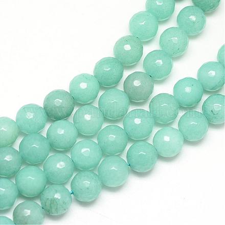 Natürliche weiße Jade Perlenstränge G-R346-6mm-17-1