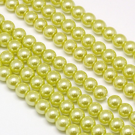 Hebras redondas de perlas de vidrio teñido ecológico HY-A002-6mm-RB044-1