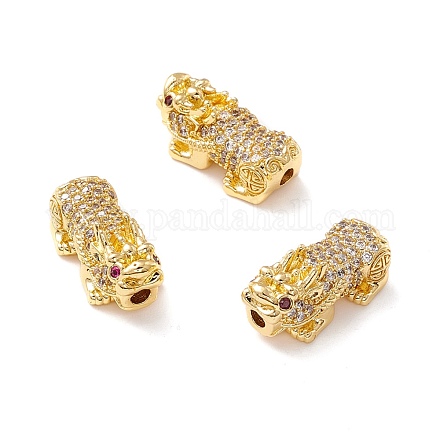 Perles de zircone cubique transparentes et orchidées en laiton micro pavé KK-K266-05G-1