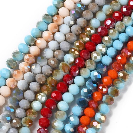Opachi colore solido fili di perle di vetro GLAA-D022-02-1