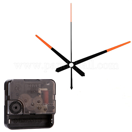 プラスチック製の長いシャフトの時計の動きのメカニズム  アルミポインター付き  ブラック  56x56x16mm  ピン：12x6mm CLOC-PW0001-03C-02-1