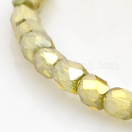 Pearl Luster Plated Glass Faceted Drum Beads Strands GLAA-A032-3mm-PL02-1