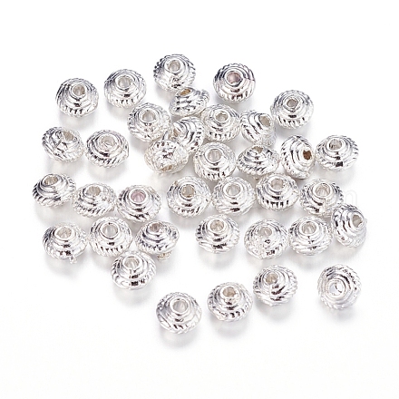 Perles d'espacement plaquées couleur argent tibétain K0NJX022-1