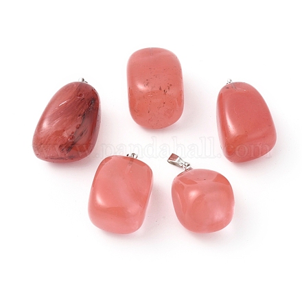 Cherry Quartz Glass Pendants G-K302-B07-1