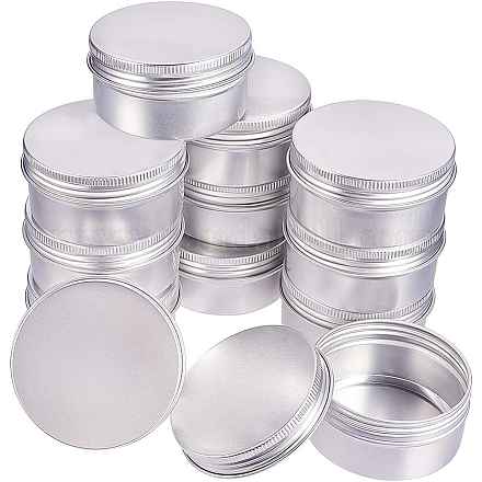 BENECREAT 12 Pcs 80ml Aluminum Tin Jars CON-BC0005-18B-1