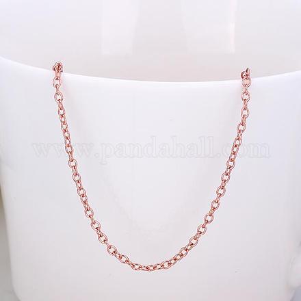 Ожерелья-цепочки из сплава олова с покрытием из настоящего розового золота NJEW-BB10198-18-1