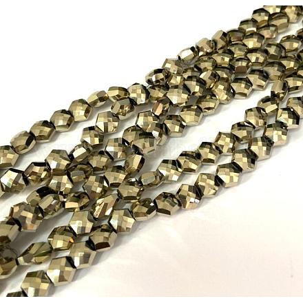 Chapelets de perles en verre électroplaqué EGLA-F143-A-FP04-1