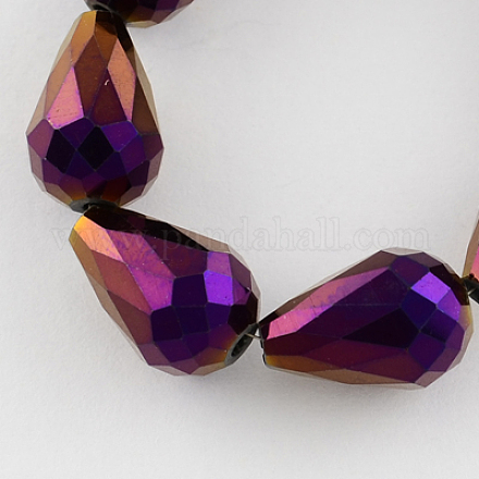 Chapelets de perles en verre électroplaqué EGLA-R045-7x6mm-04-1