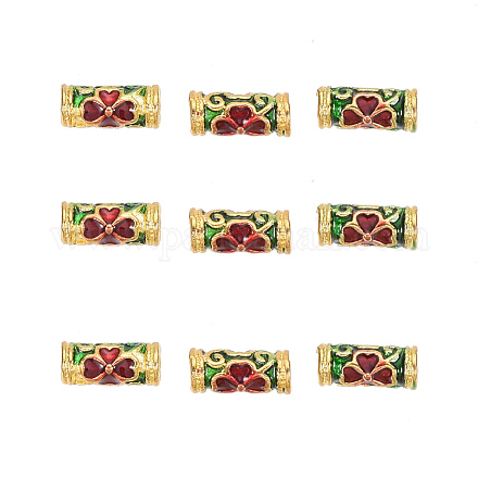 Perlas de esmalte de aleación de estilo chino X-ENAM-L015-05A-G-1